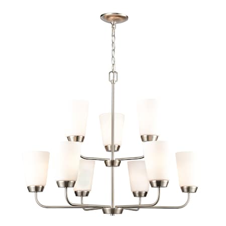 Thomas Winslow 30'' Wide 9Light Chandelier, Brushed Nickel CN310922